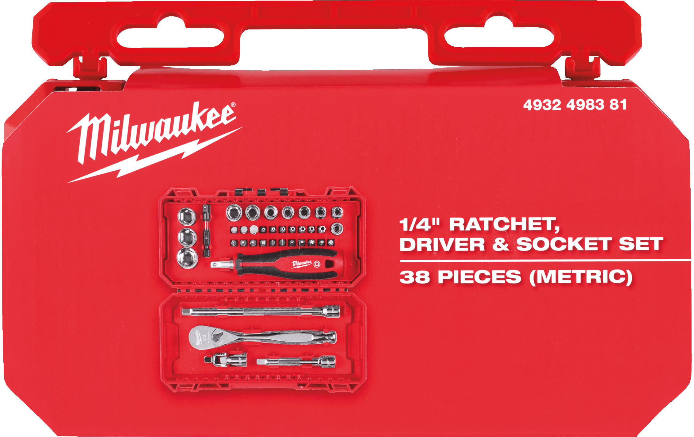 BIT/DOPPENSET EN RATEL 1/4" 4932498381 (38ST) MILW