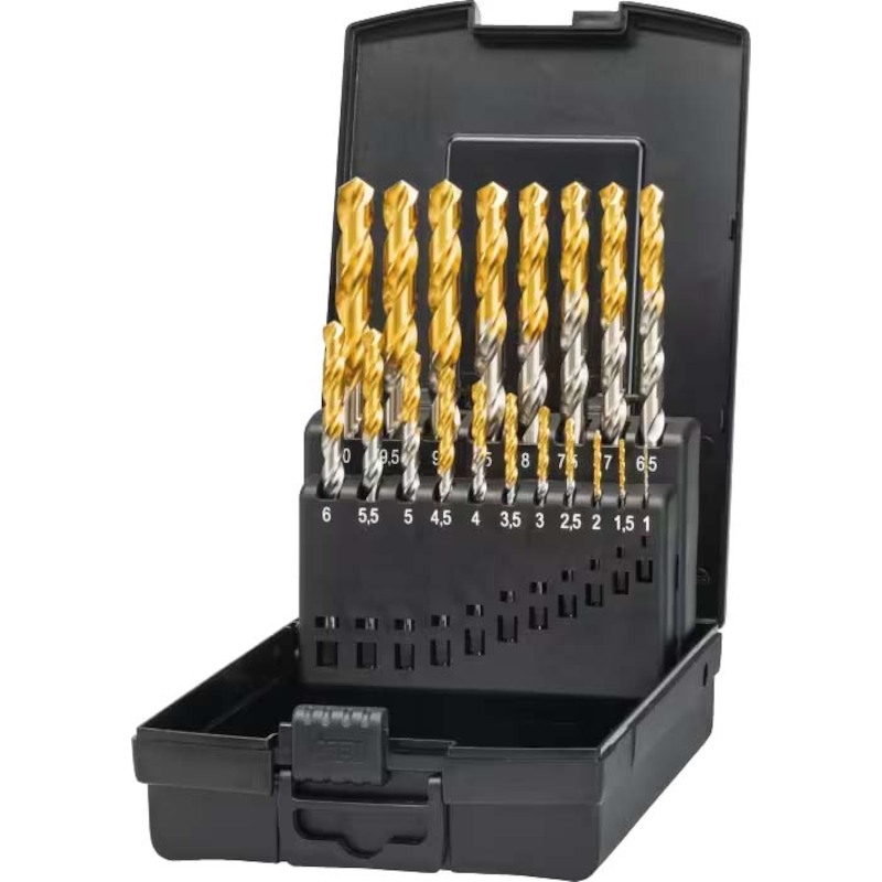 HSS SET SPIRAALBOREN DIN 338 TIN-TIP, (HANDGEBRUIK) 11.461: 1-10X0,5 MM - 191471000 - PHANTOM