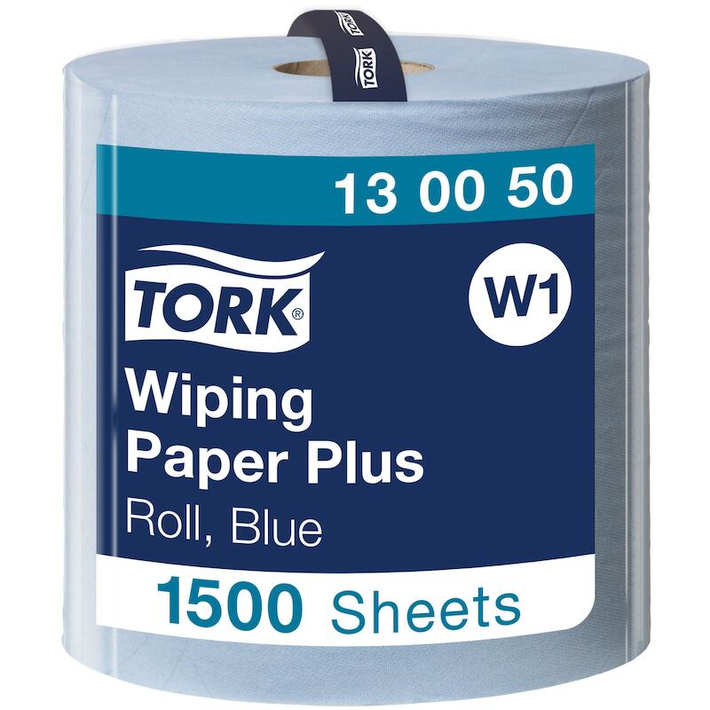 PAPIER WIPING+ ROLL BLAUW   130050-1500ST-2L. TORK