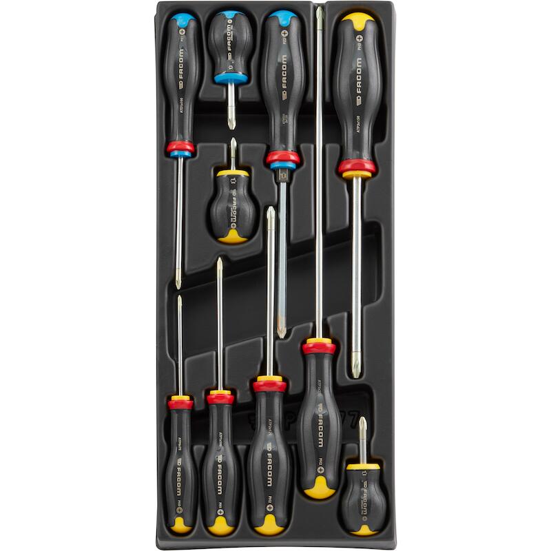 Facom - Schroevendraaierset in module - MOD.AT5 - ProTwist - Pozidriv / Phillips - 10-DELIG - 02948859