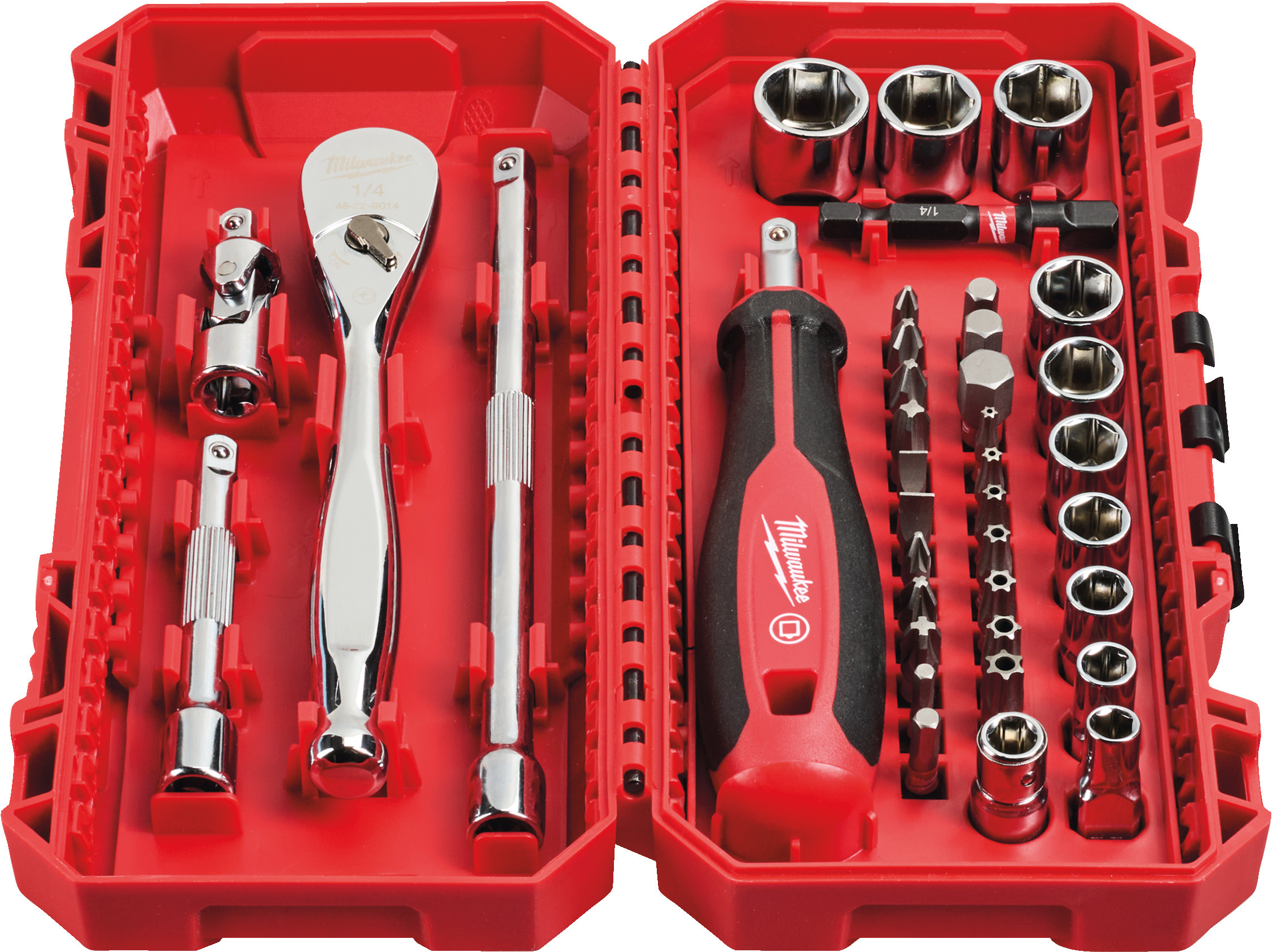 BIT/DOPPENSET EN RATEL 1/4" 4932498381 (38ST) MILW
