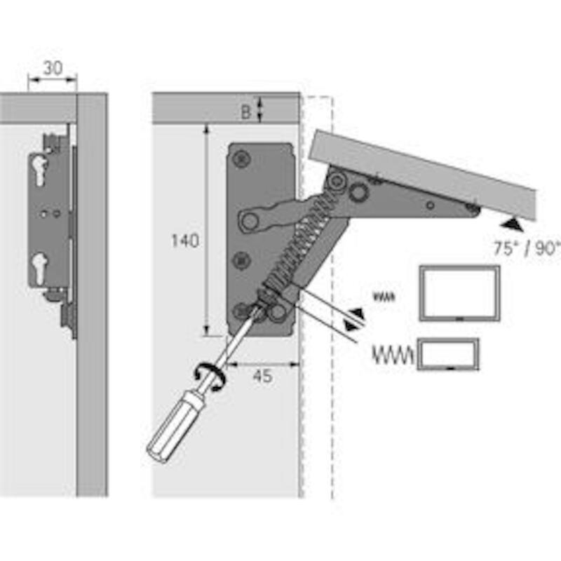 COMPAS DE RELEVAGE 180N     7939  90°      HETTICH