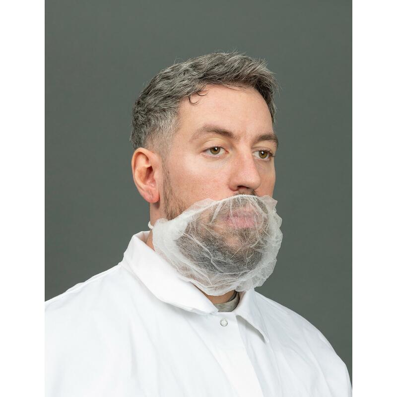 BAARDMASKER WIT 45CM 1EL.   9001236 (100ST) HY@PRO