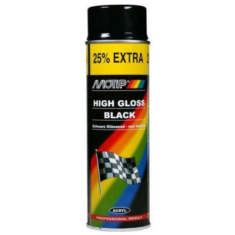 ACR.LAK ZWART GLANZ.500ML   4005  - RAL9005  MOTIP