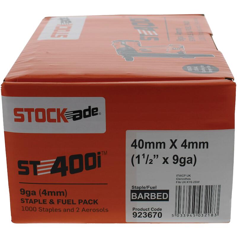AGRAFE STI400 40X4MM        HDG   (1000PC)STOCKADE