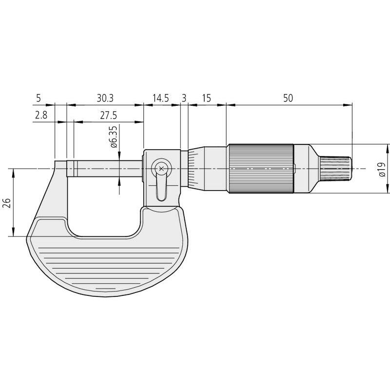 MICROMÈTRE EXTER. 25-50MM   102-702 0,01MM MITUTOY