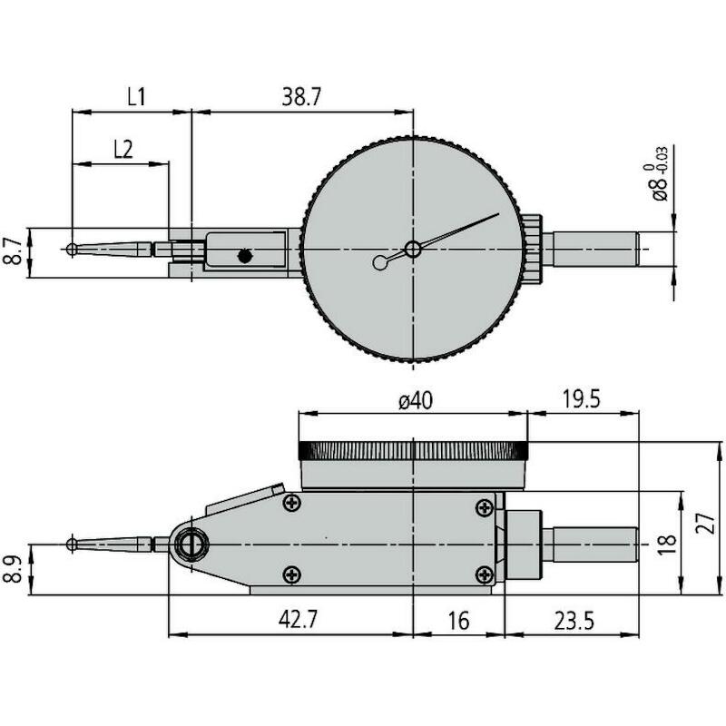 ZWENKTASTER 0,8/0-40-0      513-404-10E 0,01MM MIT