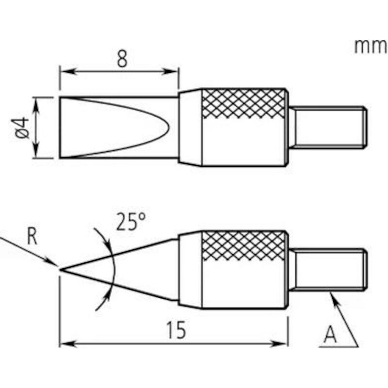 TASTPUNT MESPUNT HM L=8MM   120067D 4MM   MITUTOYO