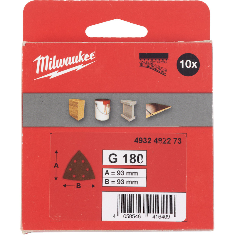 DISQUE ABR.DELTA 93X93MM    4932492273 P180 (10PC)