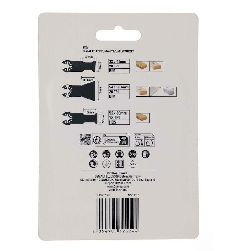 INVALZAAGBLADENSET          DT20777   (5ST) DEWALT