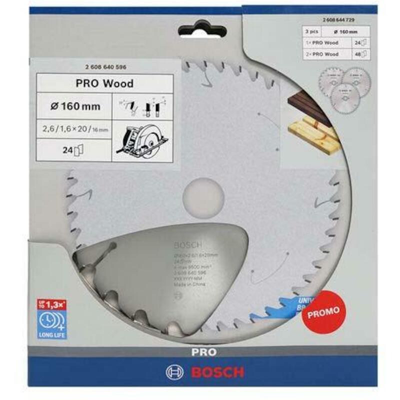 ASSORT.LAMES SC.CIRC.160MM  2608644729 (3PC) BOSCH