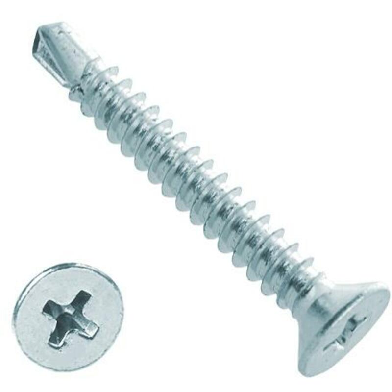 Self-drilling screw - countersunk head - Phillips PH2 - din 7504-P - 4.8 x 60 mm - zinc plated steel - 02368281