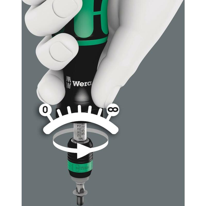 WERA SERIE 7400 KRAFTFORM INSTELBARE MOMENTSCHROEVENDRAAIER (2,5 - 29,0 IN. LBS.) MET RAPIDAPTOR SNELWISSELHOUDER (5 IN. LBS.)