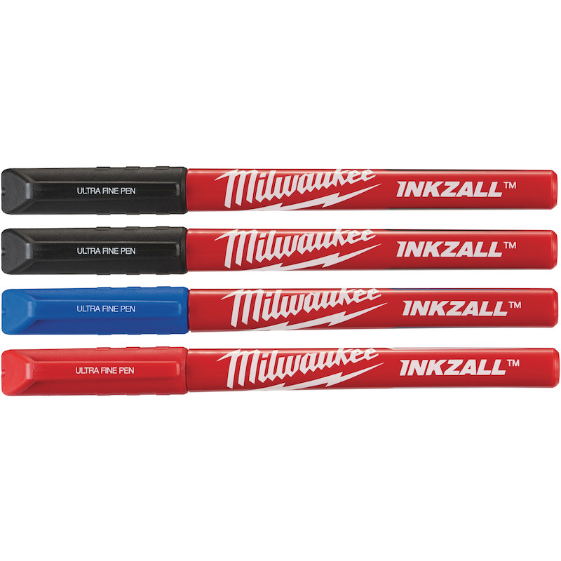 Milwaukee - Markeerstiftenset - inkzall - Ultra fijne punt - 0,6 mm - 4-DELIG - 48223165 - 02880956