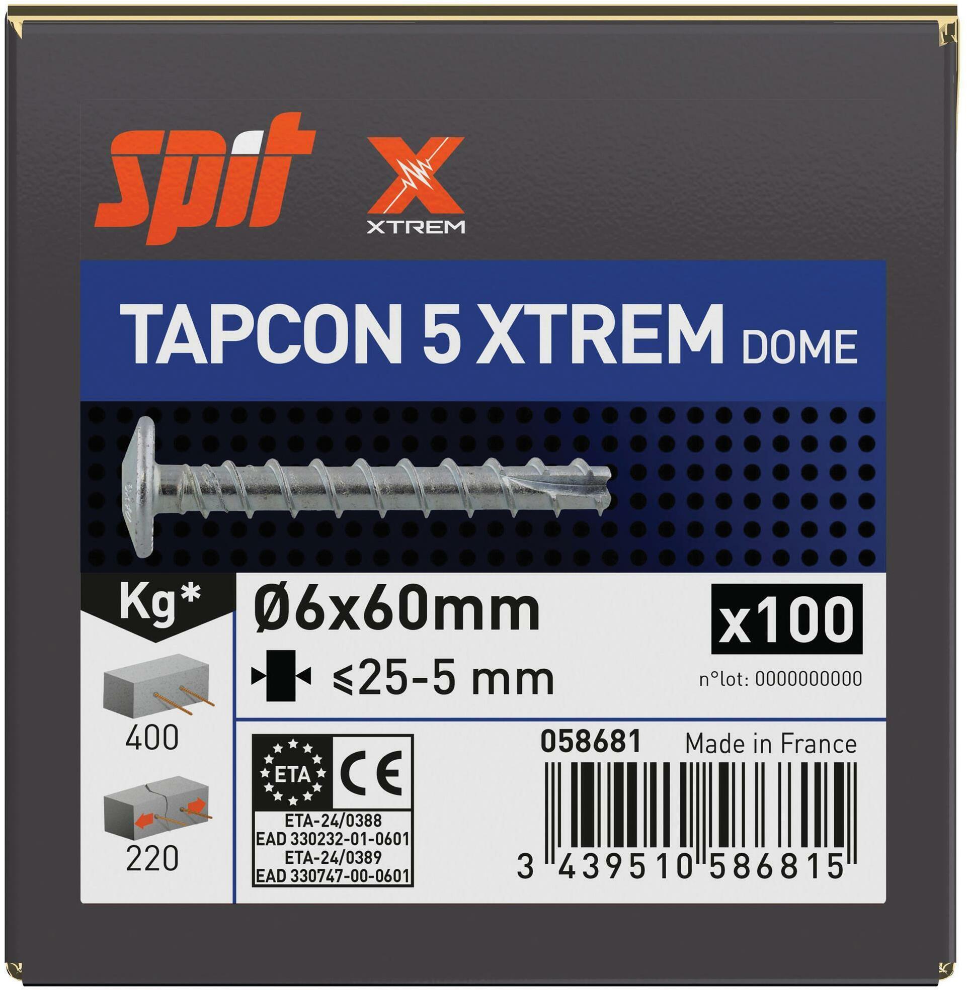 BETONSCHROEF M6X40/5        TAPCON 5 DOME 058680