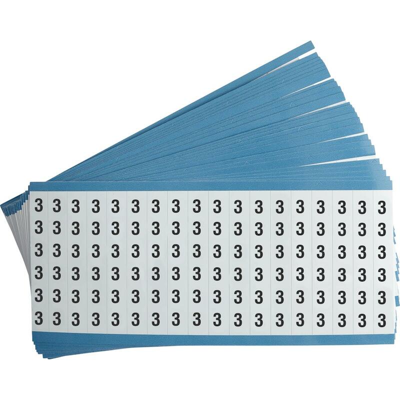 KABELMERKER - BRADY 030903 - '3' ZWART OP WIT 12,7X89 MM (450 EA)