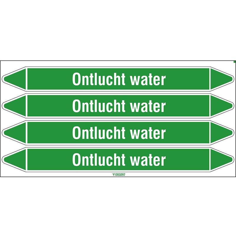 LEIDINGMERKER - BRADY N006152 - 'ONTLUCHT WATER' WIT OP GROEN 250X 26 MM (4 EA)