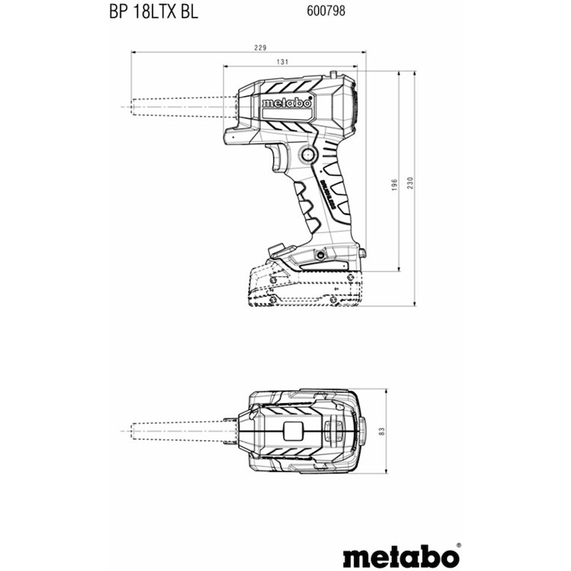 SOUFFLEUR S/ACCU 18V/BODY   BP 18 LTX DC    METABO