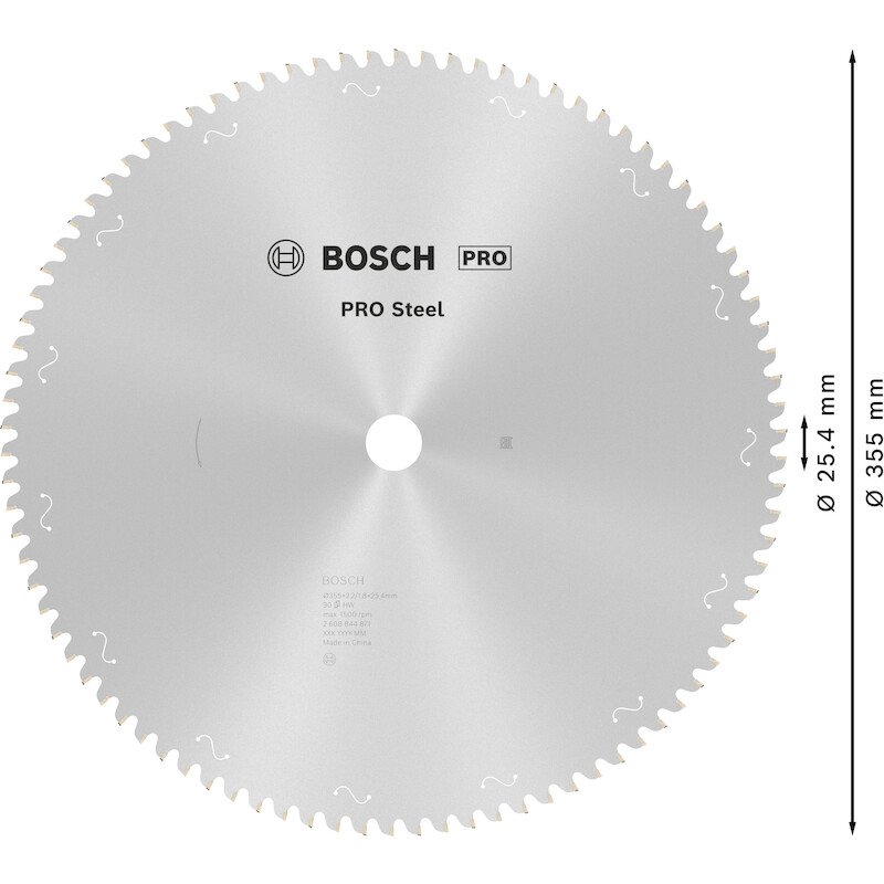 CIRKELZAAGBLAD 355X2,2X25,4 2608844871 90T   BOSCH