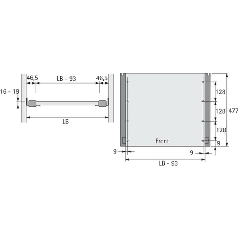 9132980 UITTREKPLATEAU AMARI HETTICH