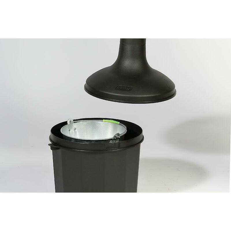 CENDRIER DEBOUT PLASTIQUE 10L + GALVA EMMER PLAST