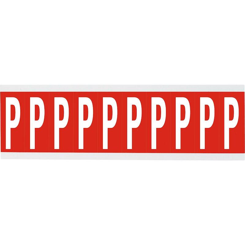 LETTER - BRADY 911939 - 'P' WIT OP ROOD 22X57 MM (250 EA)
