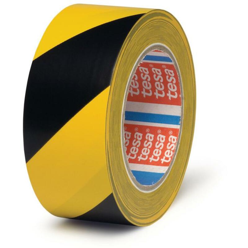 RUBAN MARQ.TESAFLEX NOI/JAU 4169  50MM X 33M  TESA