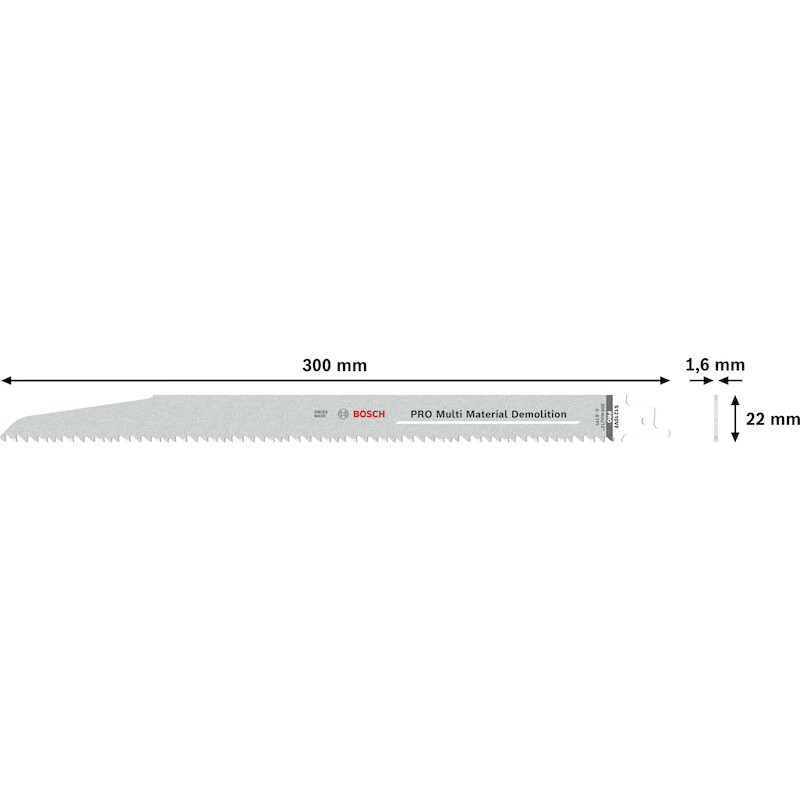 Bosch - Reciprocating saw blade - s 1210 vf - bim - 300 x 1.6 mm - 8 tpi - 5 pieces - 02225672