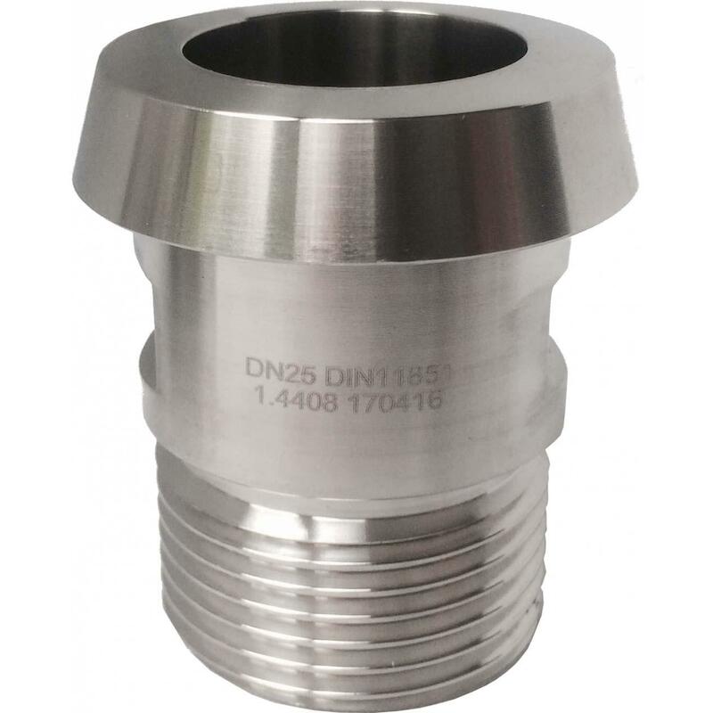 KOPPELING DN25 X 1" DICHTK./M              RVS-DIN
