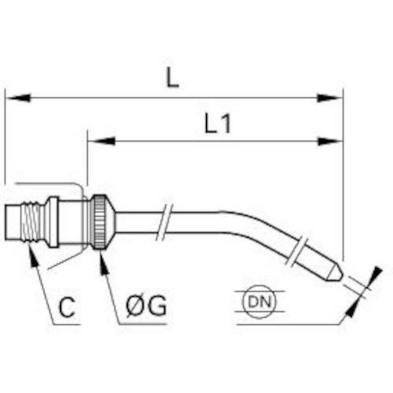 MONDSTUK GEBOGEN L=316MM - DN2,5 0690 05 00 LEGRIS