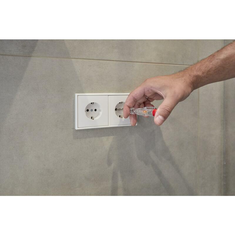 SPANNINGSZOEKER 220-250 VOLT SLEUFKOP TRANSPARANT,MET CLIP IN BLISTER - SB2553 - WIHA