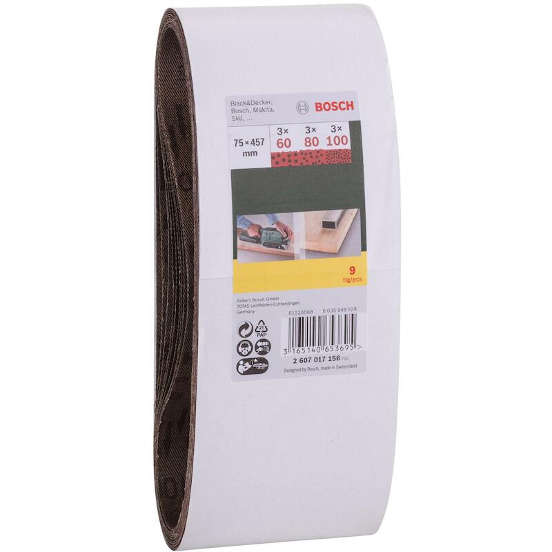 BANDE ABRASIVE 74X457MM     2607017156 P60/80/100