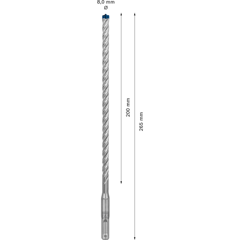 Bosch - Hamerboor - Expert sds plus-7X - ø 8 x 200 x 265 mm - SDS-plus - 4 snijkanten - 08051609