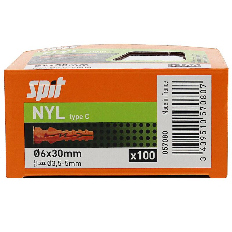 NYLONPLUG 6X30 MET KRAAG    NYL        057080 SPIT