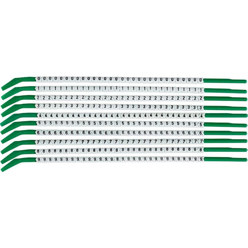 DRAADMERKER - BRADY 135060 - '0-9' ZWART OP GEEL X(300 EA)