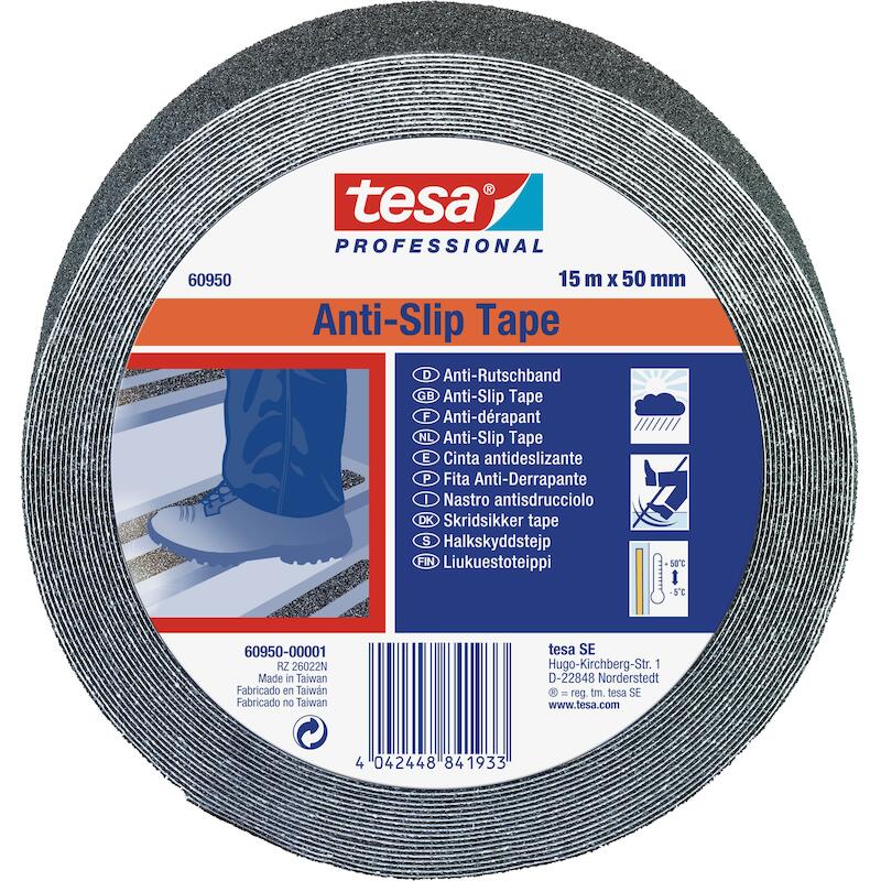 RUBAN ADH.ANTI-SLIP NOIR    60950 100MM X 15M TESA
