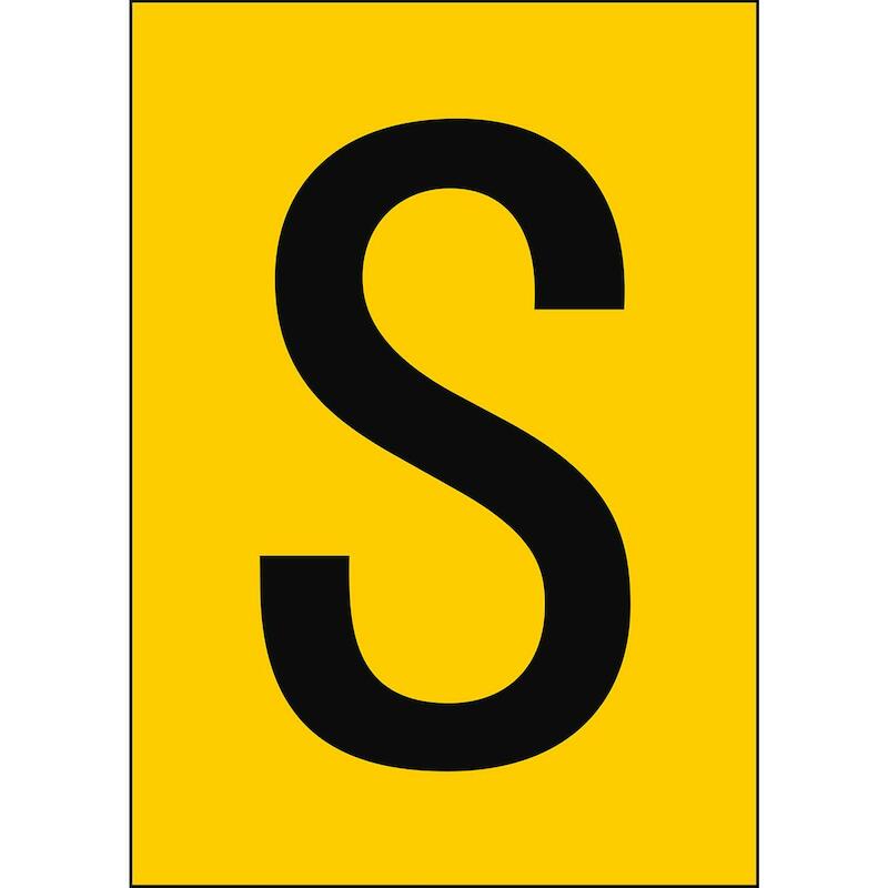 LETTER - BRADY 911271 - 'S' ZWART OP GEEL 210X297MM (1 EA)