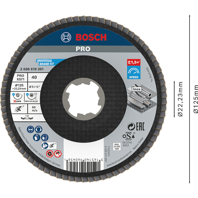 LAMELLENSCHIJF 125MM (CON.) 2608619201 X-LOCK P40