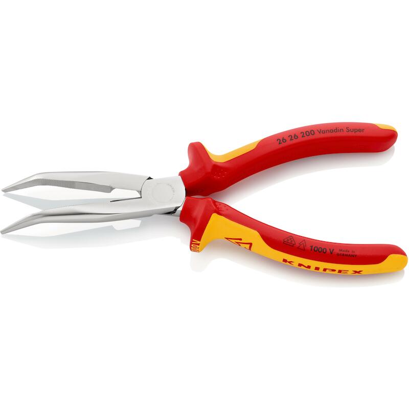 PINCE DEMI-RONDE COUDÉE VDE 26 26 - 200MM   KNIPEX