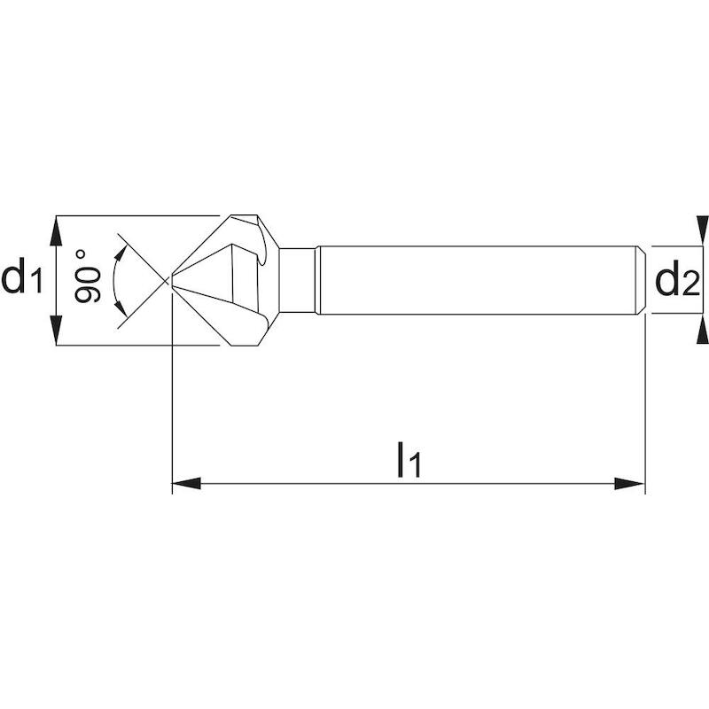 Phantom - Verzinkboor - 42.547 - HP2 uni - hss-e - din 335-C - 90° - 3 snijkanten - ø 3,2–16,5 mm - S10 - L 60 mm - 08108960