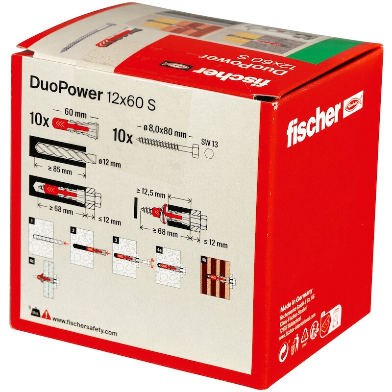 PLUG NYLON 12X60 S(+SCHROEF)DUOPOWER       FISCHER