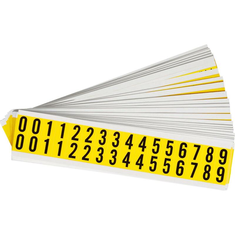 CIJFER - BRADY 034252 - '0-9' ZWART OP GEEL 14X19MM (800 EA)