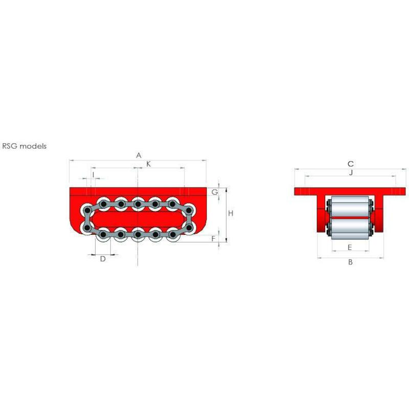 100 TONNES HEAVY DUTY SKATE WITH GROOVED SIDE - SINGLE ROLLER DESIGN - RSG100 - HI-FORCE