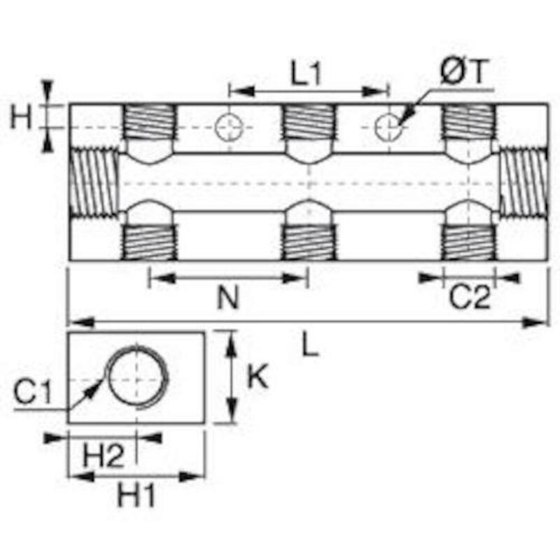 VERDEELBLOK (2X3)1/2"X1/4"  3313 13 21 03   LEGRIS