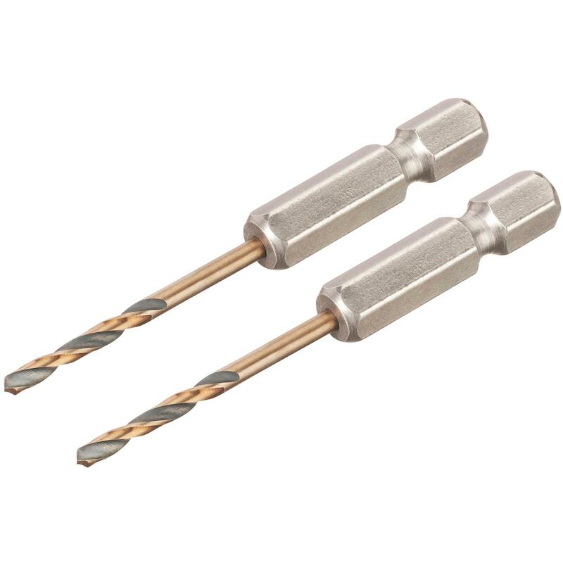 FORÉT MÉTAUX HSS 2,5X60(2PC)DT20601-QZ HEX 1/4"DEW