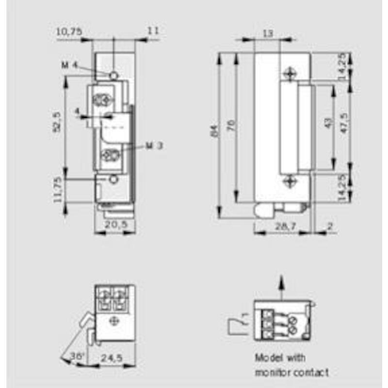 GACHE ELEKTRIQUE            24V DC 137 L     DORMA
