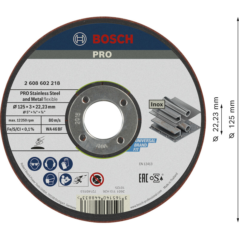 AFBRAAMSCHIJF 125X3,0X22,23 2608602218       BOSCH
