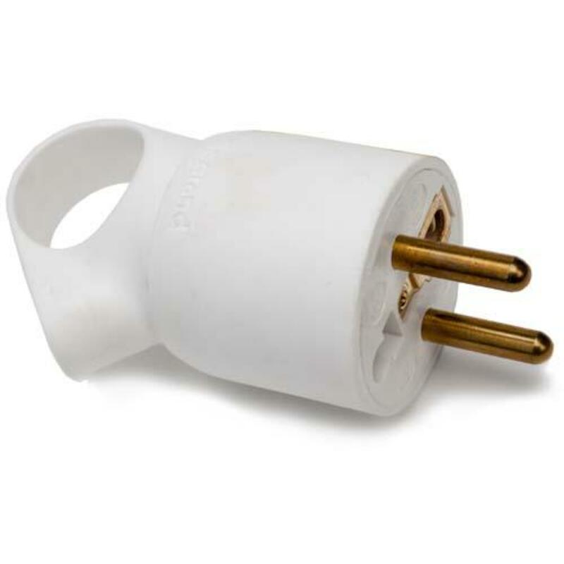FICHE 2P+T 250V 10/16A      38609 + ANNEAU BLANC