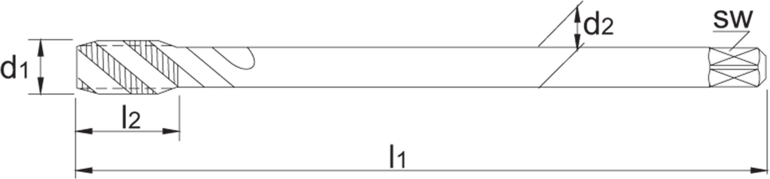 UNI HSS-E MACHINETAP DIN 376 METRISCH VOOR BLINDE GATEN M36 - 233013600 - PHANTOM