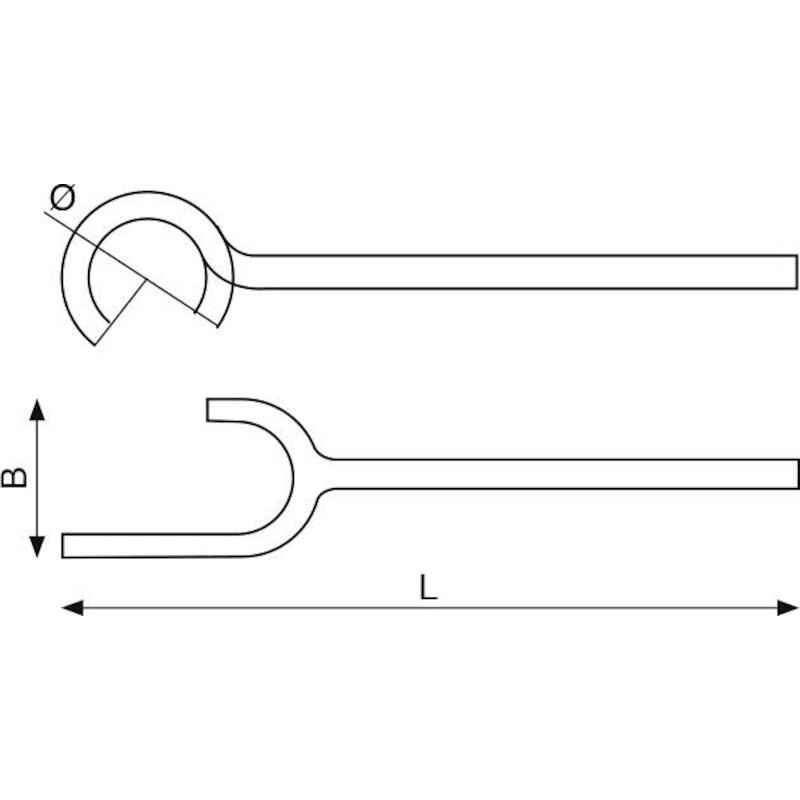 Bahco - Valve wheel wrench - NS202-350 - non-sparking - aluminium bronze - 36 mm - 370 mm - 02750199